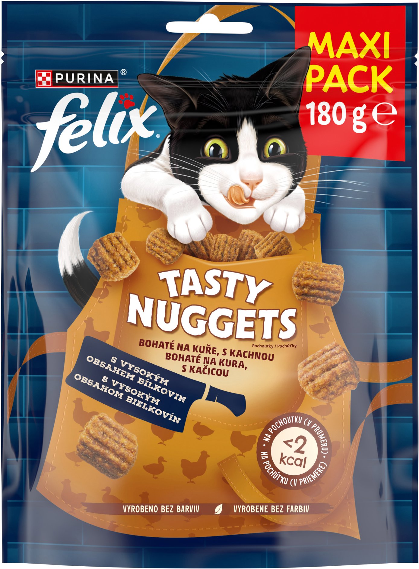 Felix Tasty Nuggets maškrty pre mačky kura, kačica 180 g