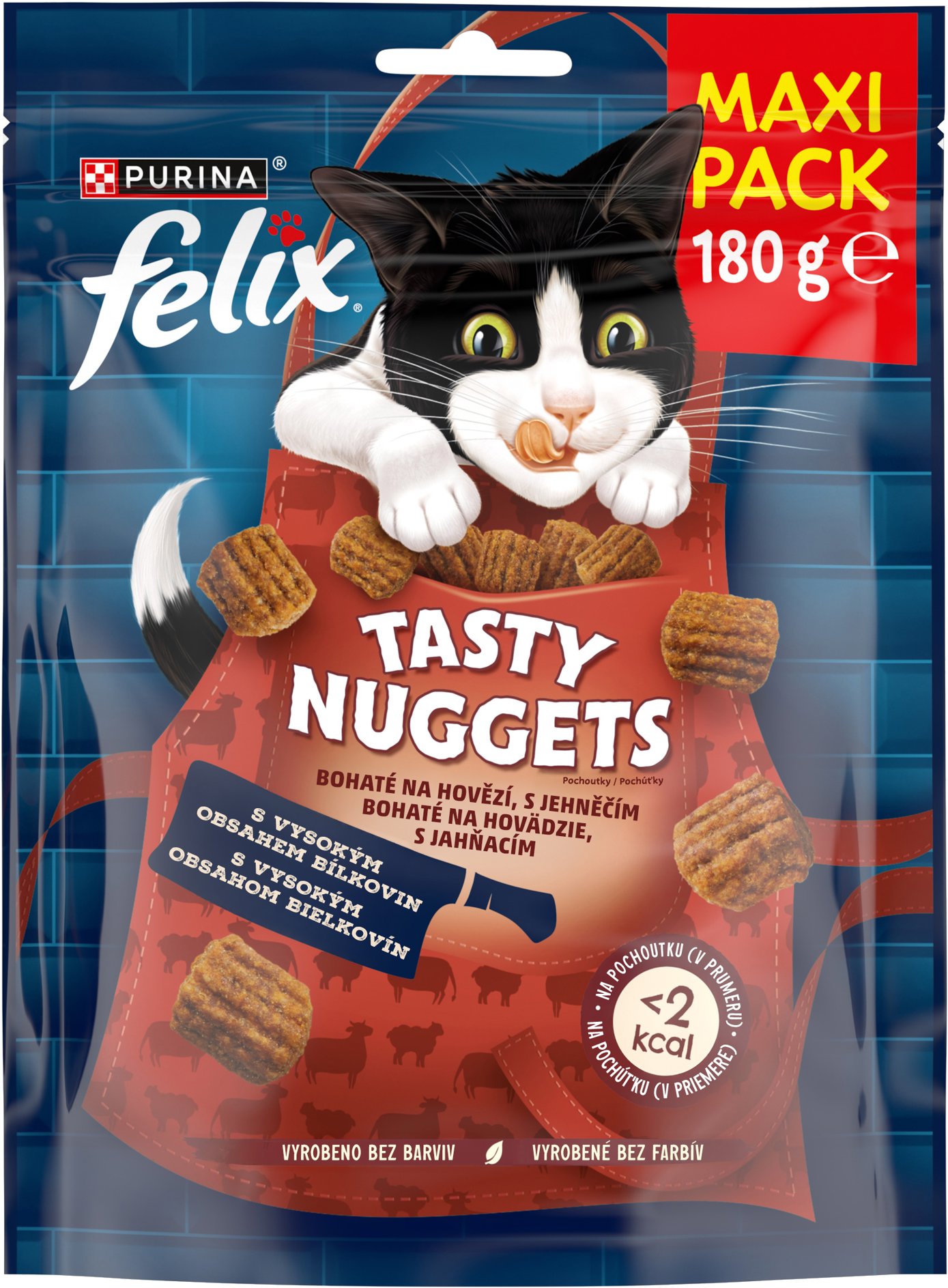 Felix Tasty Nuggets maškrty pre mačky hovädzie, jahňacie 180 g