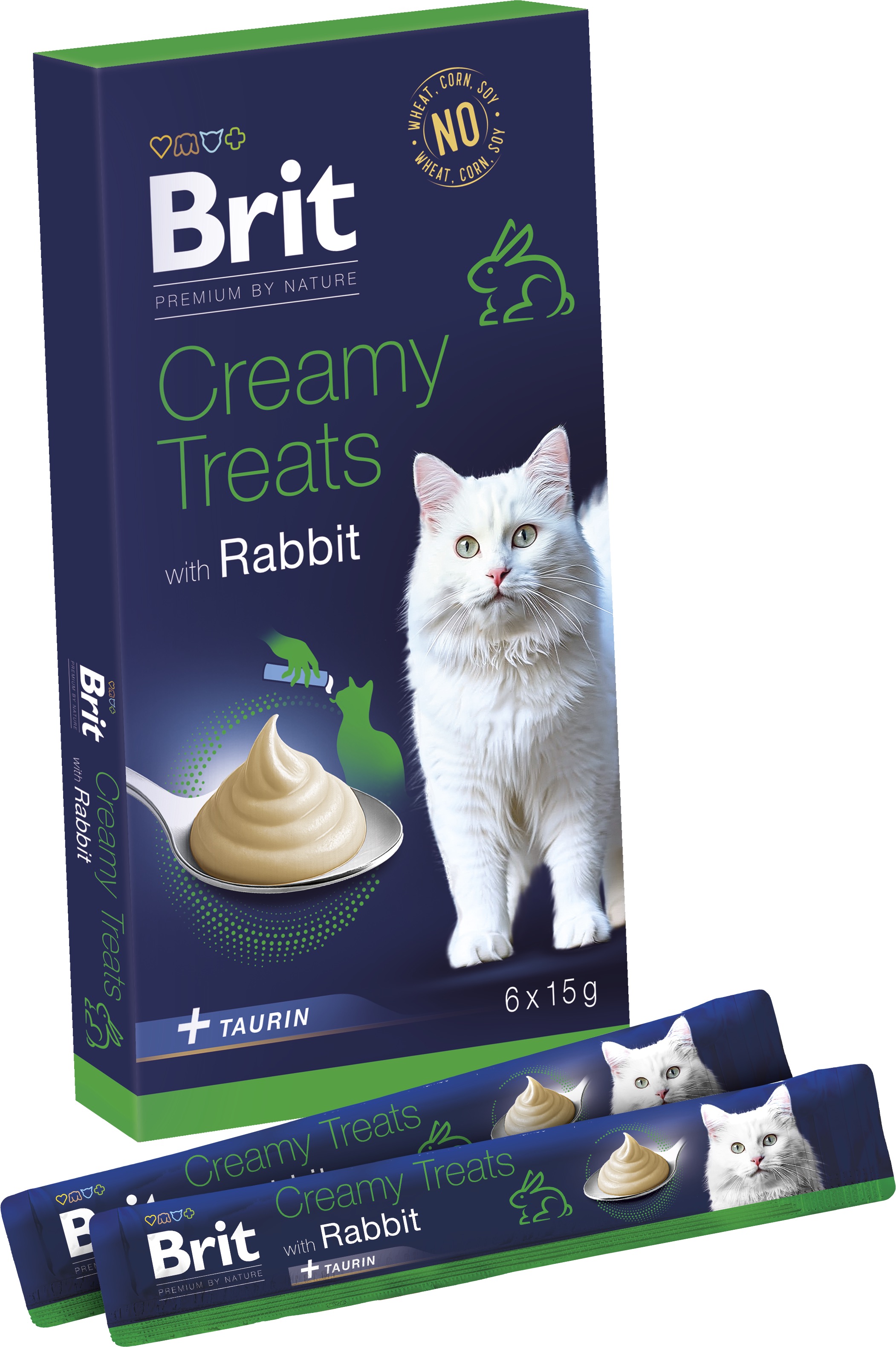Brit Premium by Nature Cat Creamy Treats with Rabbit 6× 15 g
