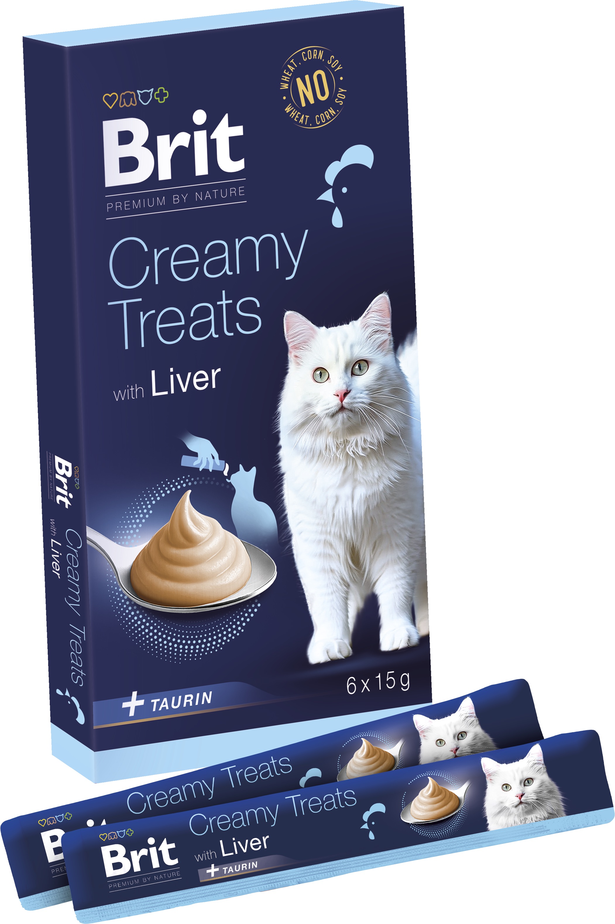 Brit Premium by Nature Cat Creamy Treats with Liver 6× 15 g