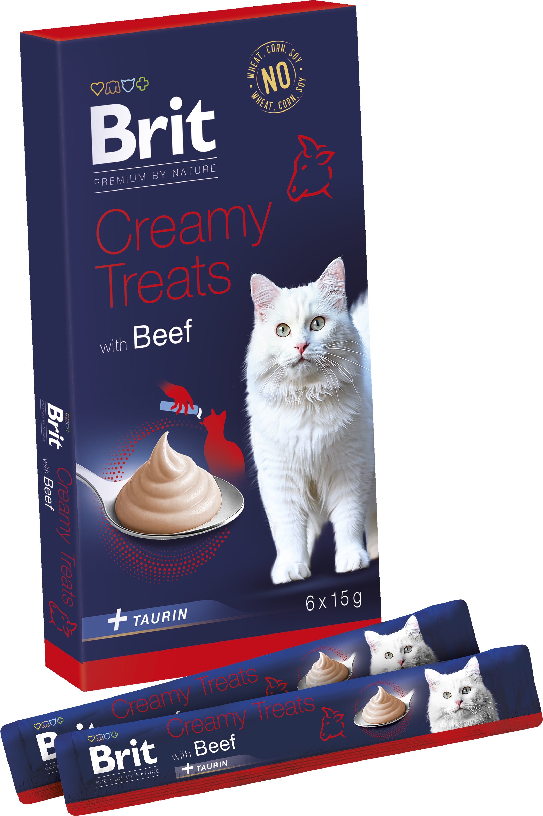 Brit Premium by Nature Cat Creamy Treats with Beef 6× 15 g
