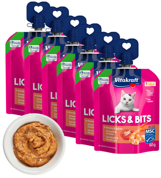 Vitakraft Licks & Bits krevety a paradajka 6× 60 g