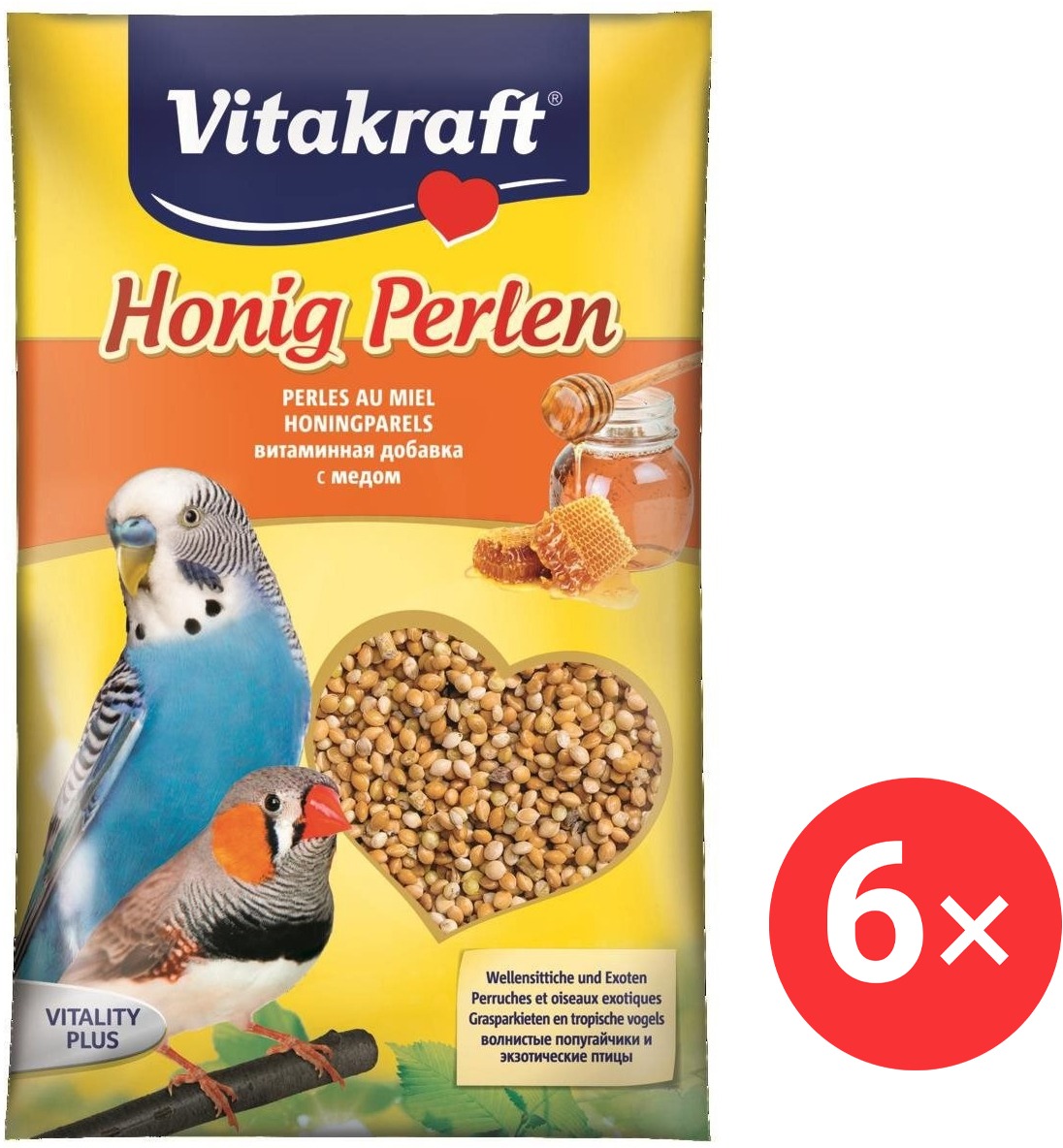 Vitakraft Perličky s medom, vtáky 6× 20 g