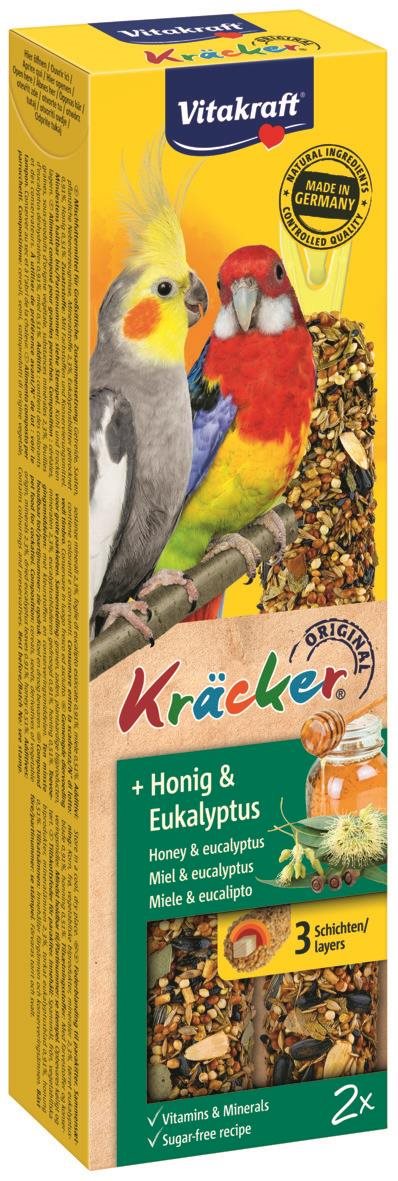 Vitakraft Kracker stredný papagáj med + eukalyptus 2 ks