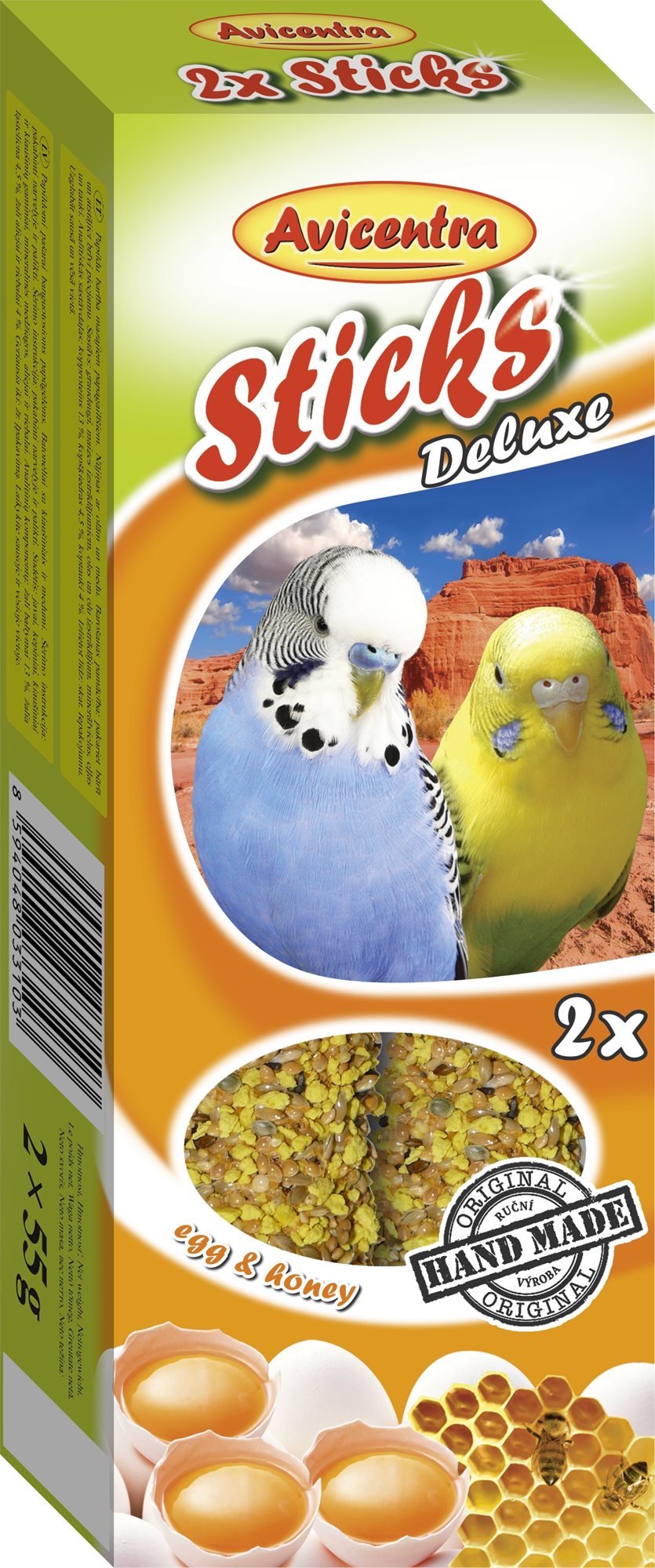 Avicentra, tyčinky, andulka - vajce + med 2 ks