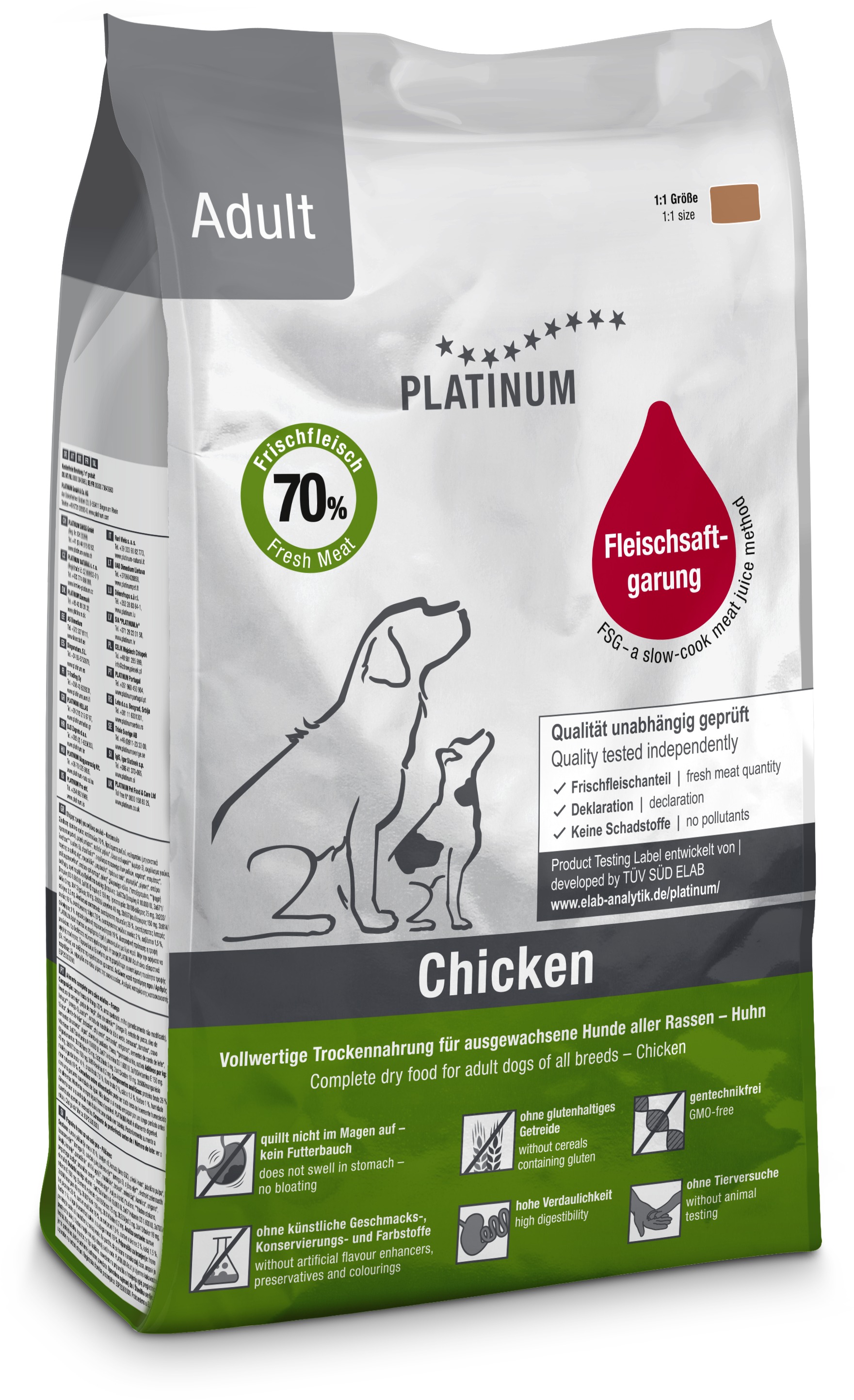 Platinum natural adult chicken kuracie, 1,5 kg