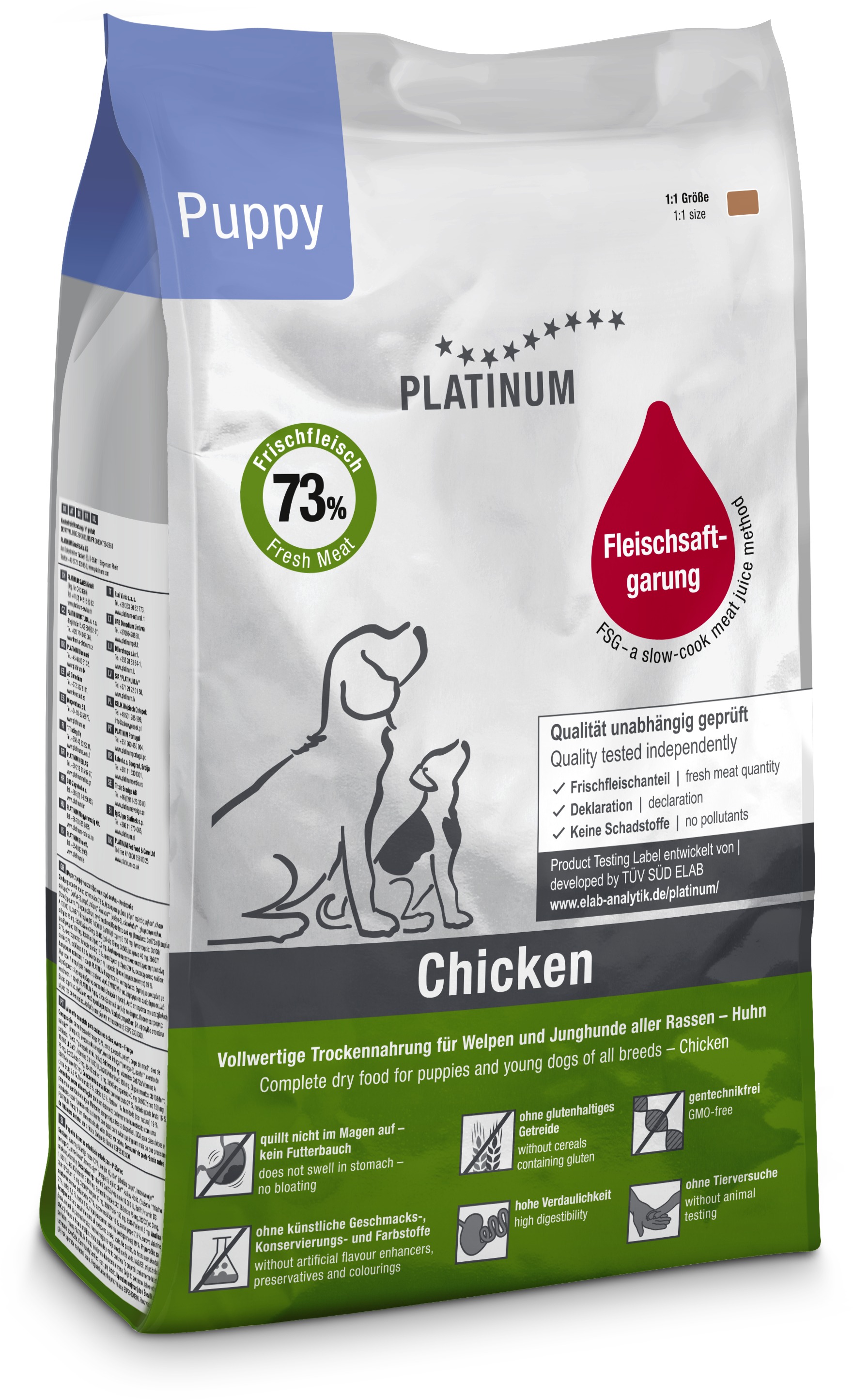 Platinum Natural Puppy Chicken, kuracie, pre šteňatá, 1,5 kg