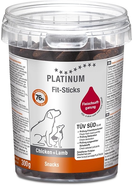 Platinum natural fit sticks chicken lamb kura jahňa kúsky 300 g