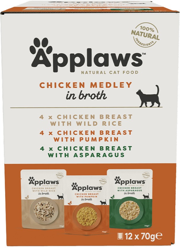 Applaws kapsička Cat multipack kurací výber 12× 70 g