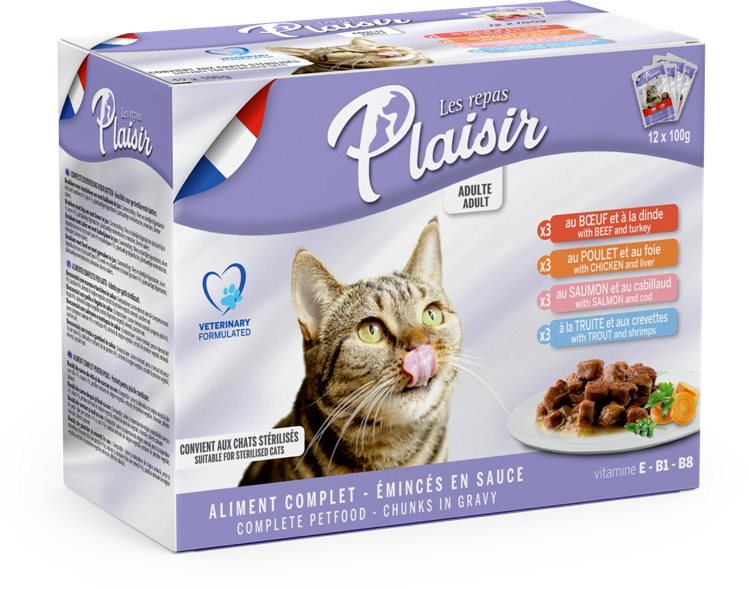 Plaisir Cat kapsičky mix multipack 12× 100 g