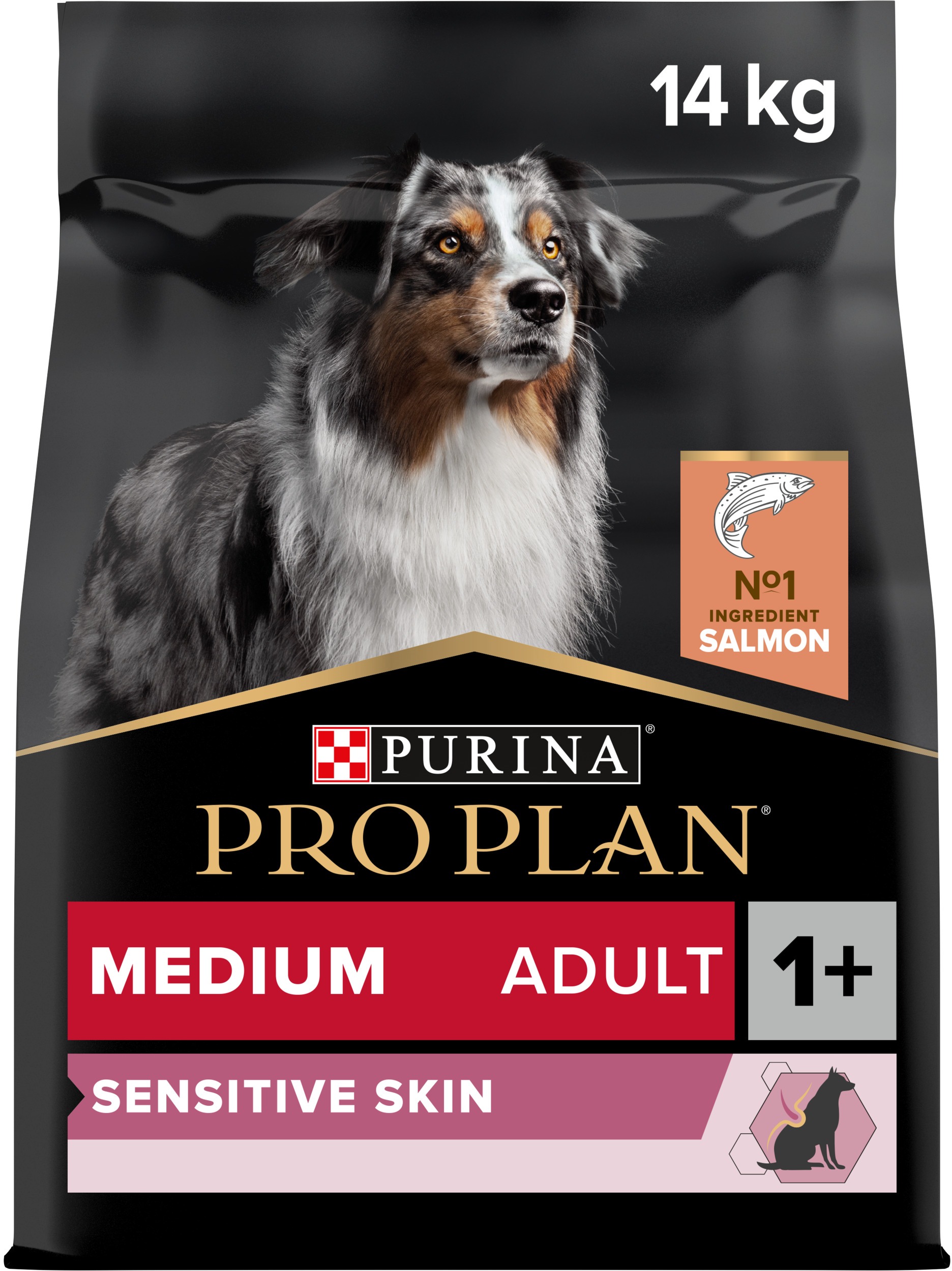 PRO PLAN Medium Adult Sensitive Skin granuly pre psov losos 14 kg