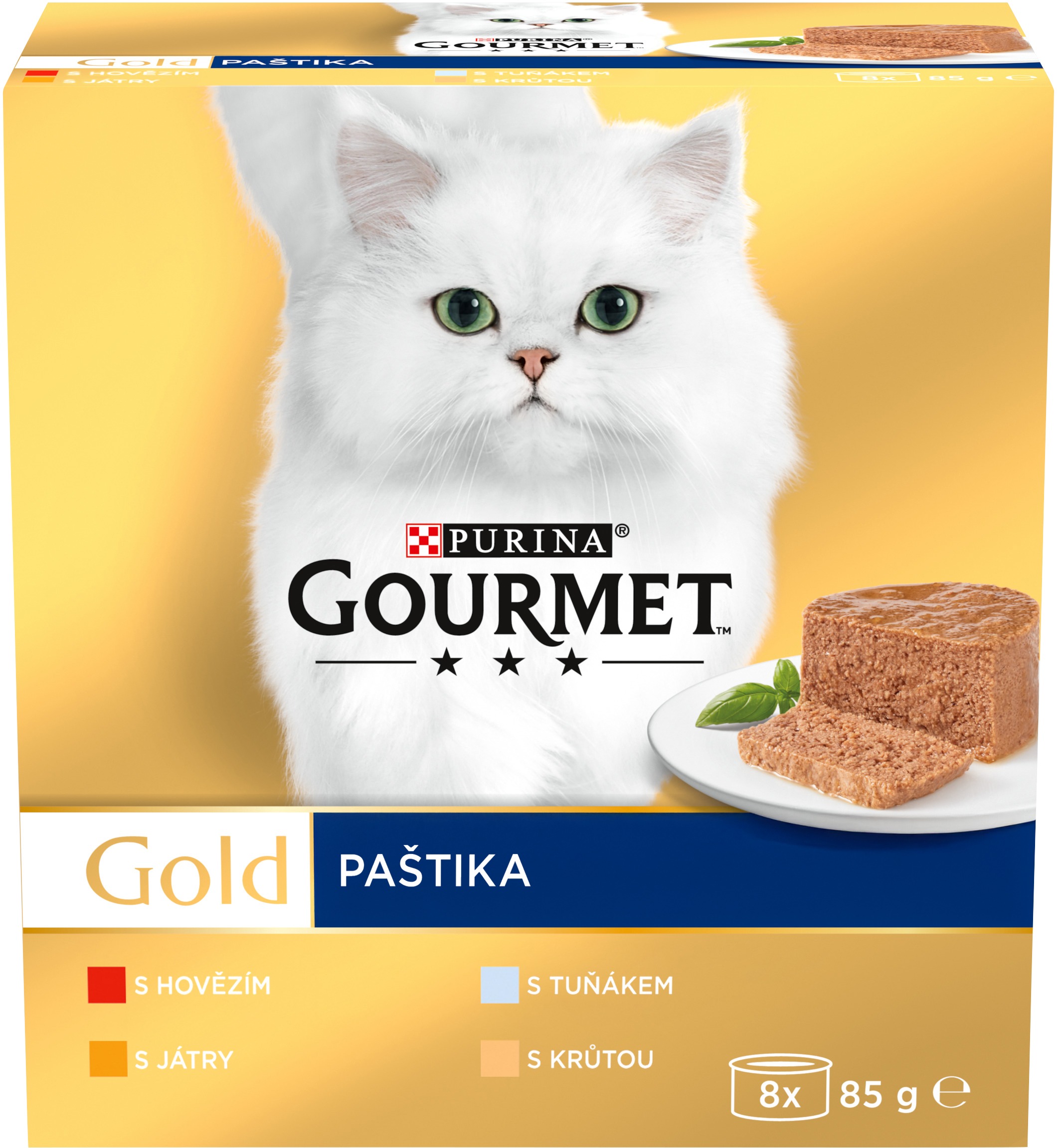 Gourmet Gold konzervy pre mačky tuniak, pečeň, morka, hovädzia paštéta 8× 85 g