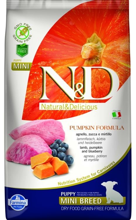 N&D Pumpkin Dog Puppy Mini Lamb & Blueberry 2,5 kg