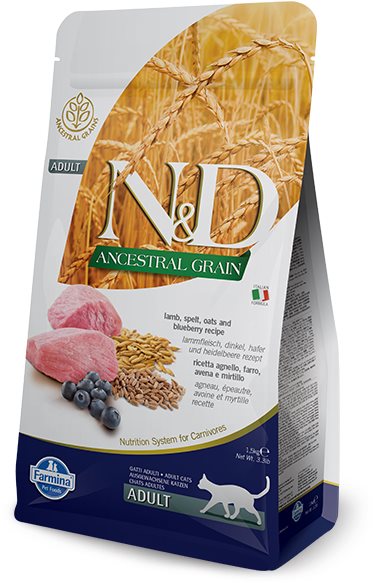 N&D Ancestral Grain Cat Adult Lamb & Blueberry 1,5 kg