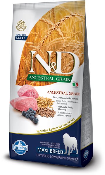 N&D Ancestral Grain Dog Adult Medium & Maxi Lamb & Blueberry 12 kg
