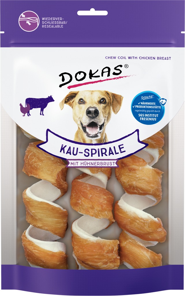 Dokas – Špirály z hovädzej kože obalené kuracinou – 3 ks