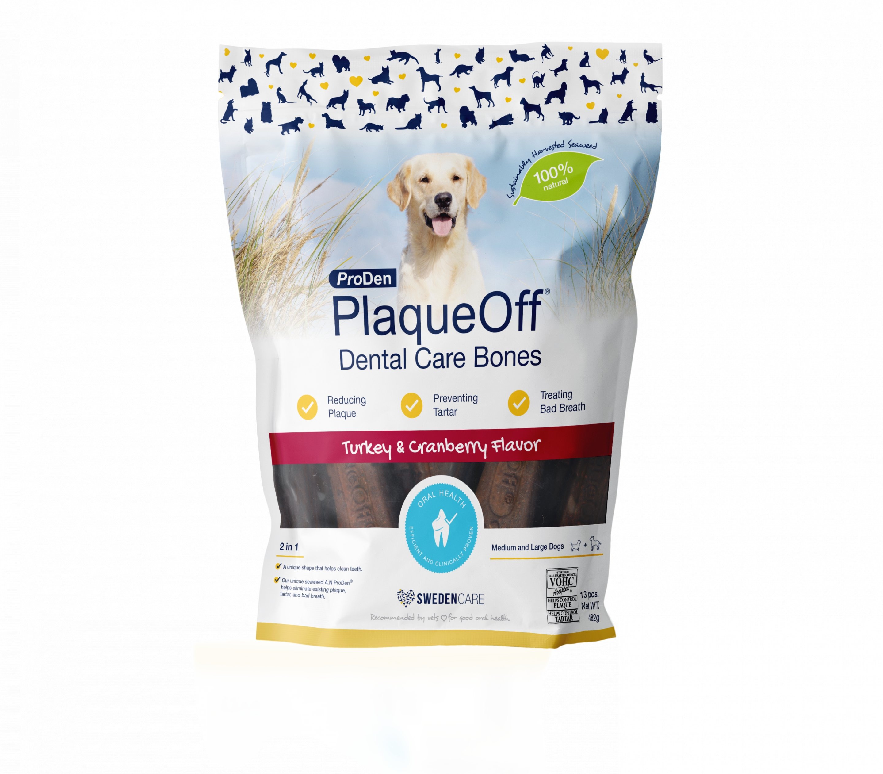 ProDen PlaqueOff Dental Bones morčacie 482 g