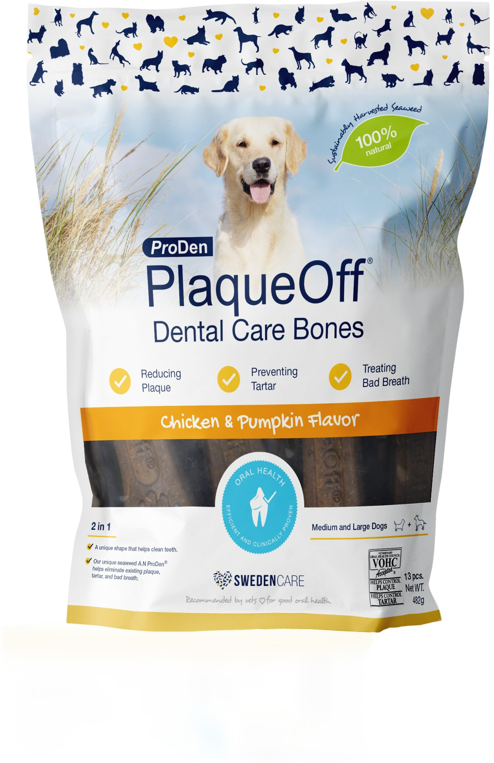 ProDen PlaqueOff Dental Bones kuracie 482 g