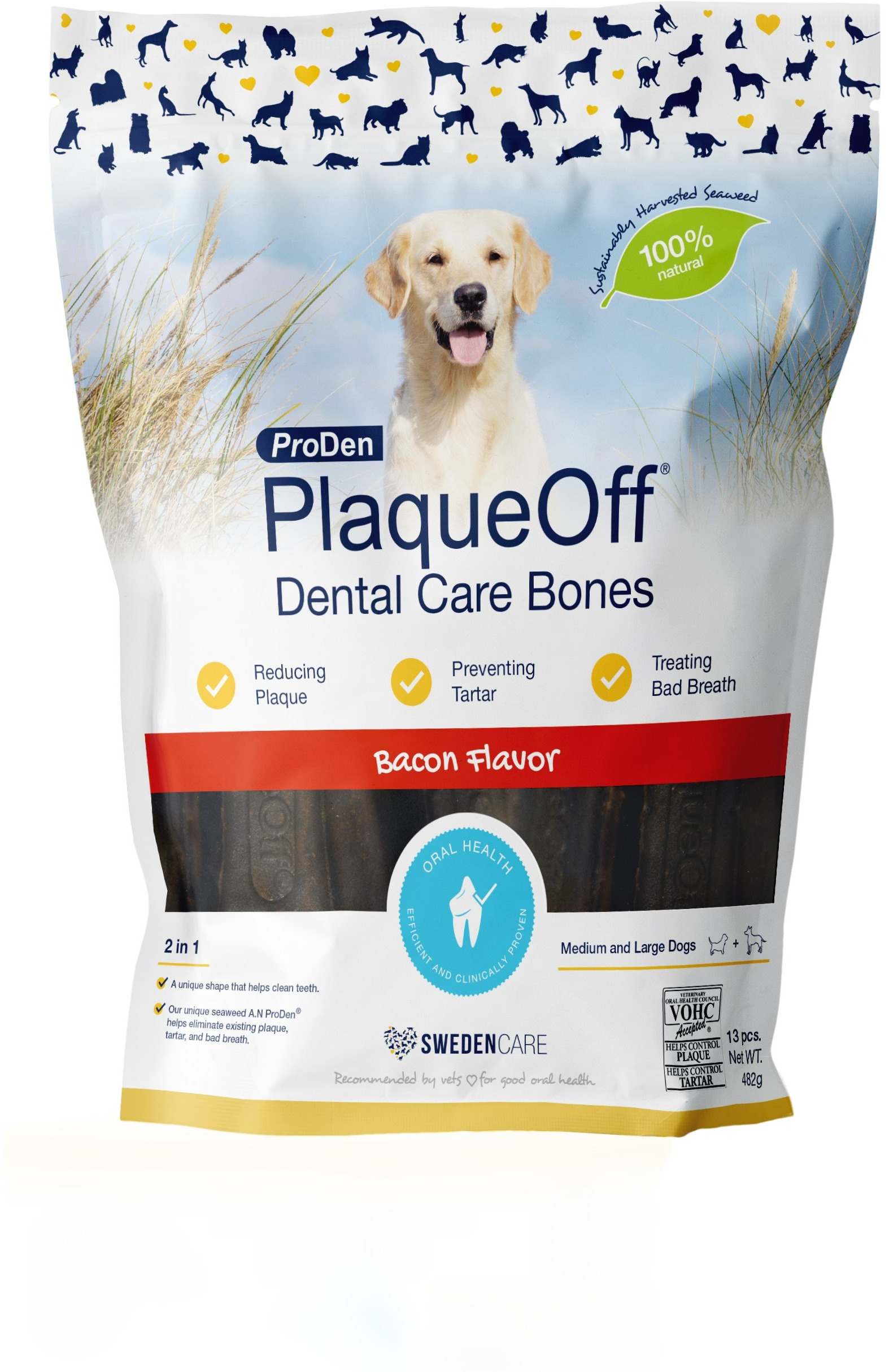 ProDen PlaqueOff Dental Bones slaninové 482 g