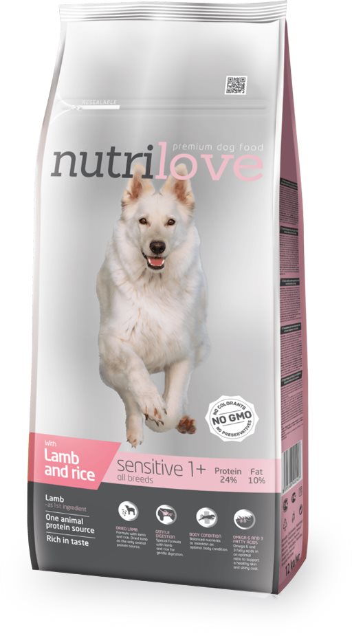 Nutrilove SENSITIVE lamb and rice 12 kg