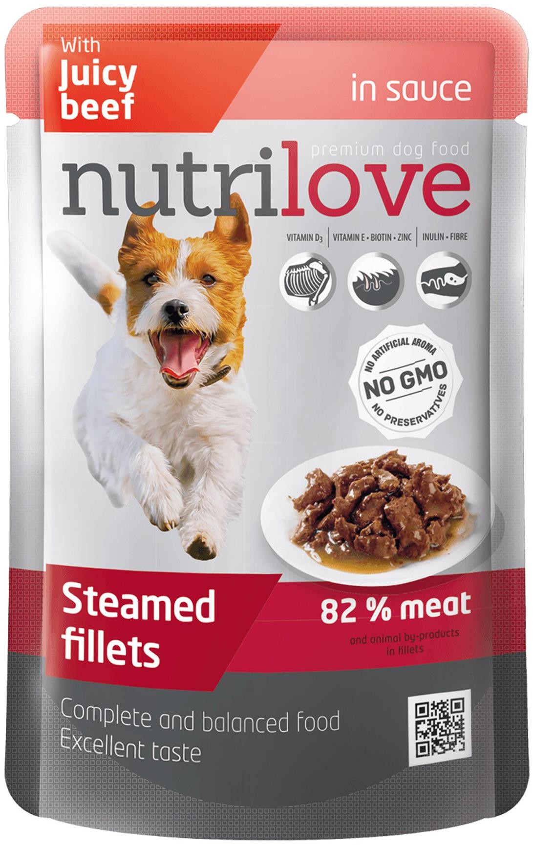 Nutrilove dusené filetky hovädzie v omáčke 85 g