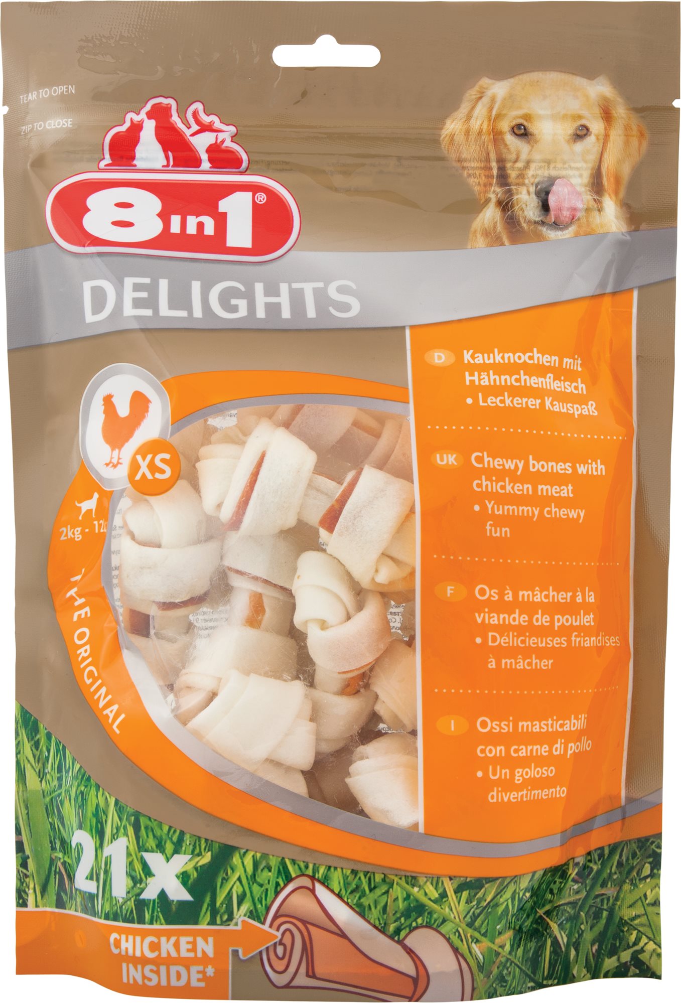 8 in 1 Kosť žuvacia Delights XS bag 21 ks