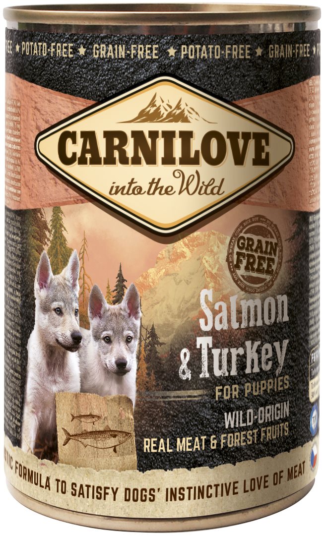Carnilove Wild Meat Losos & Moriak pre šteňatá 400 g