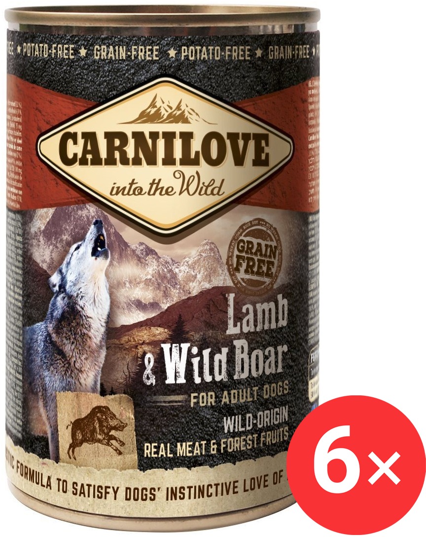 Carnilove Wild Meat Jahňacie & Diviak 6× 400 g