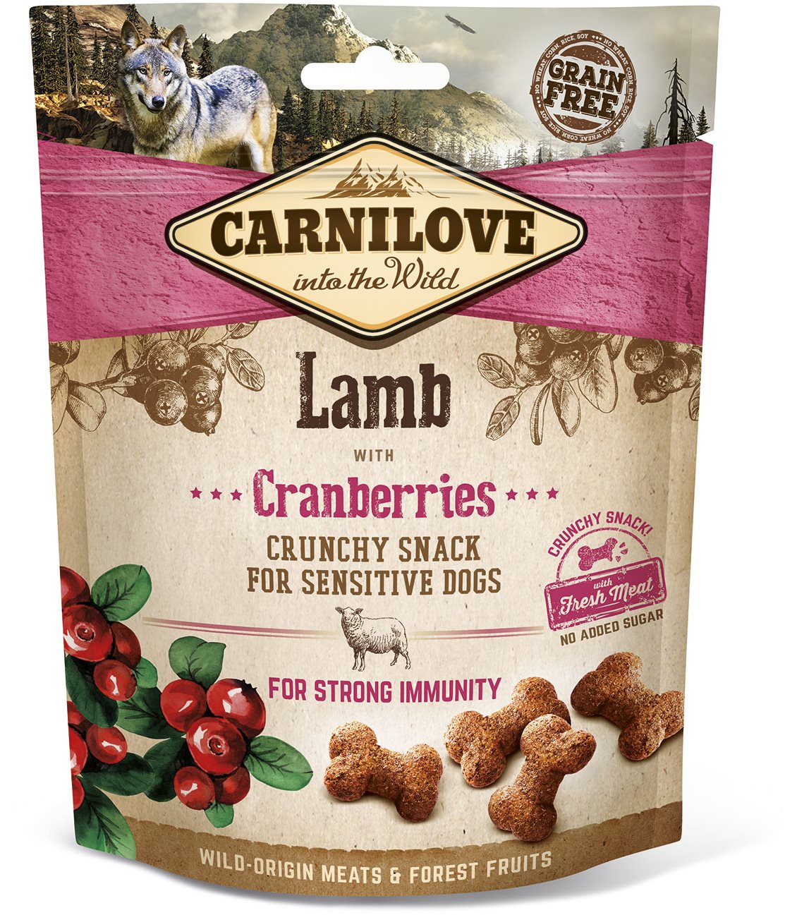 Carnilove dog crunchy snack lamb with cranberries with fresh meat 200 g
