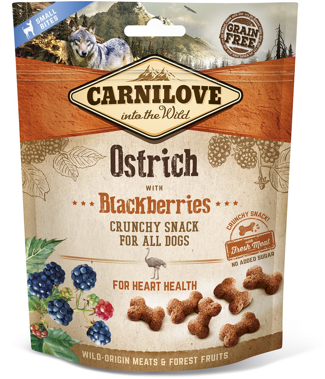 Carnilove dog crunchy snack ostrich with blackberries with fresh meat 200 g