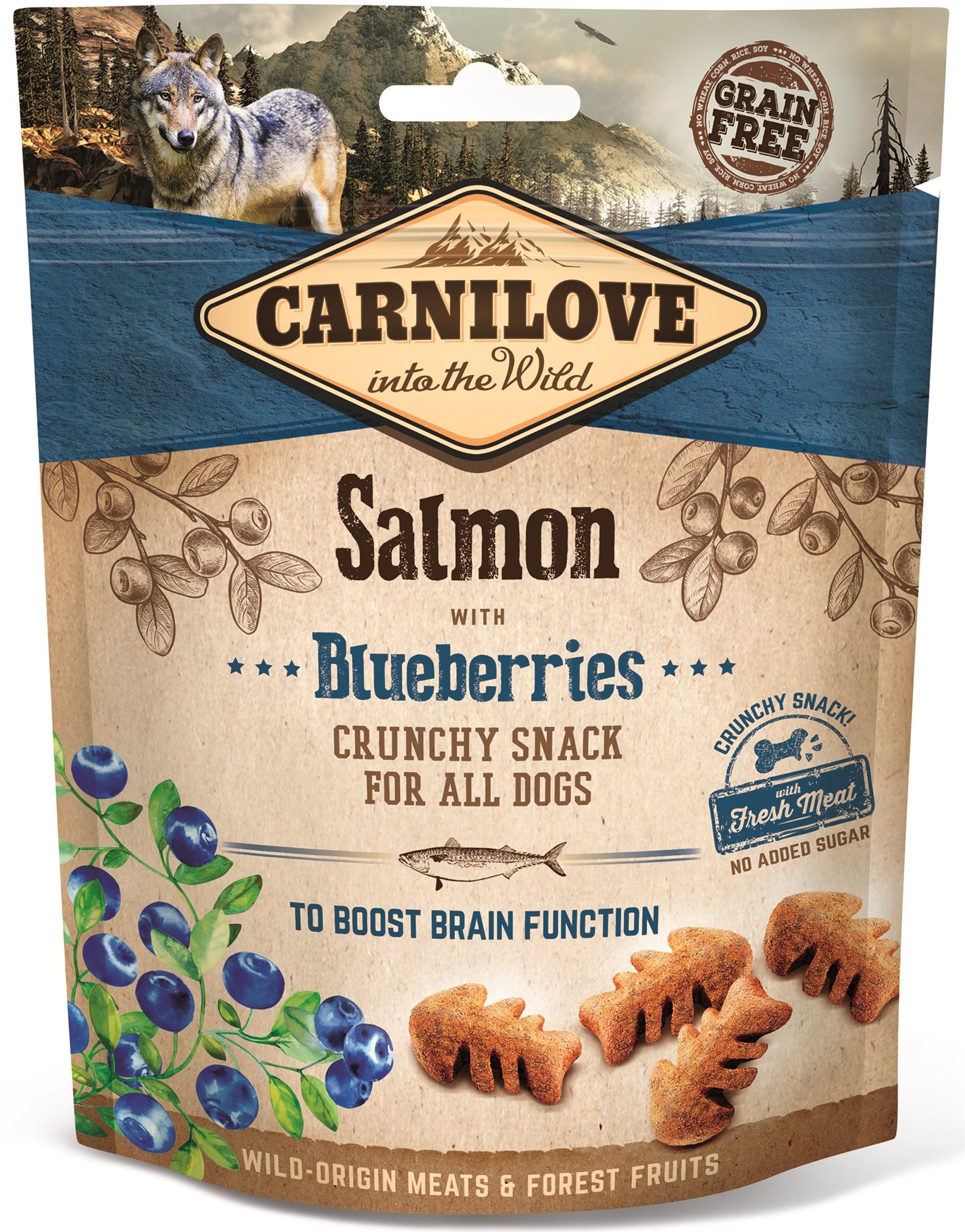 Carnilove dog crunchy snack salmon with blueberries with fresh meat 200 g