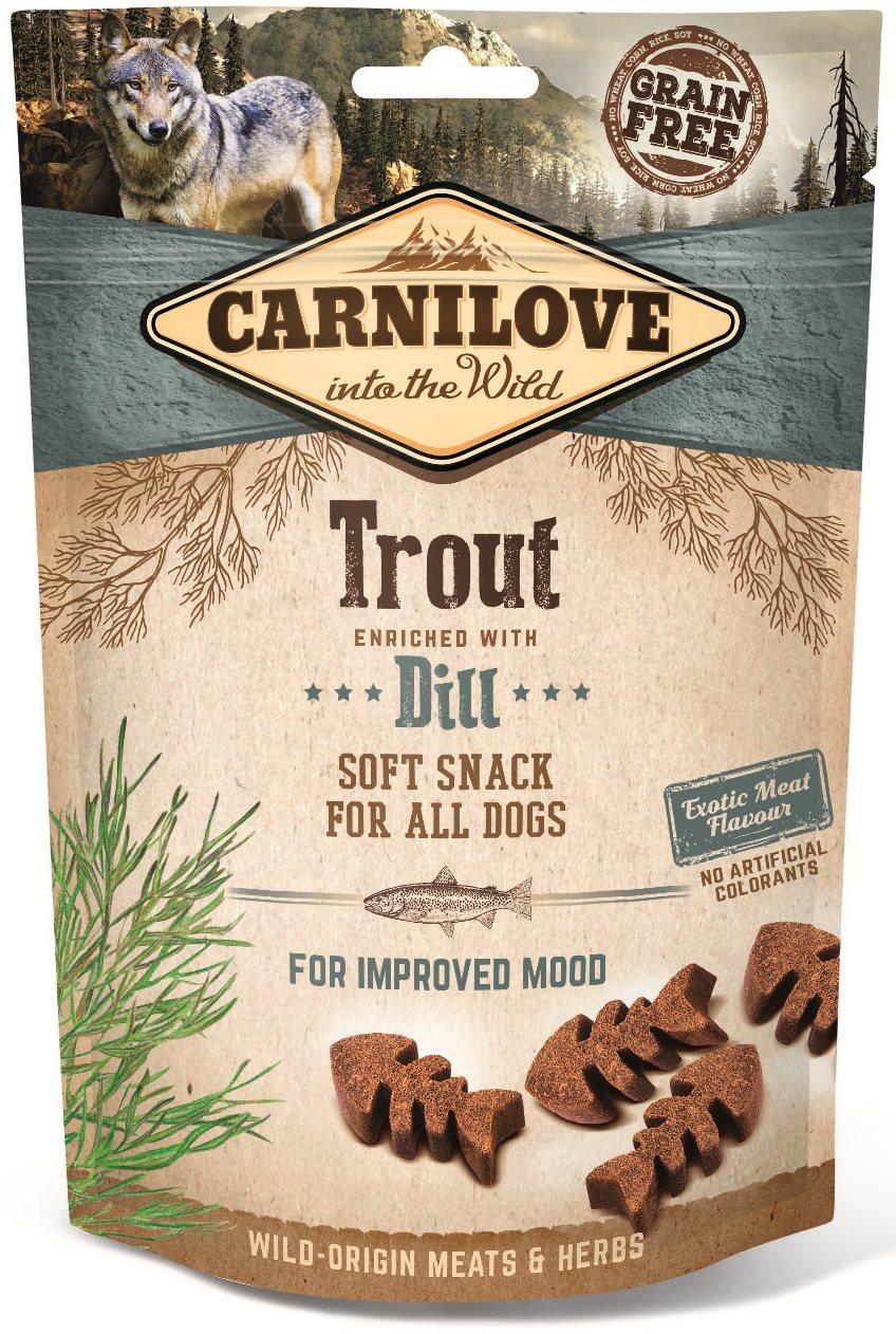 Carnilove dog semi moist snack trout enriched with dill 200 g