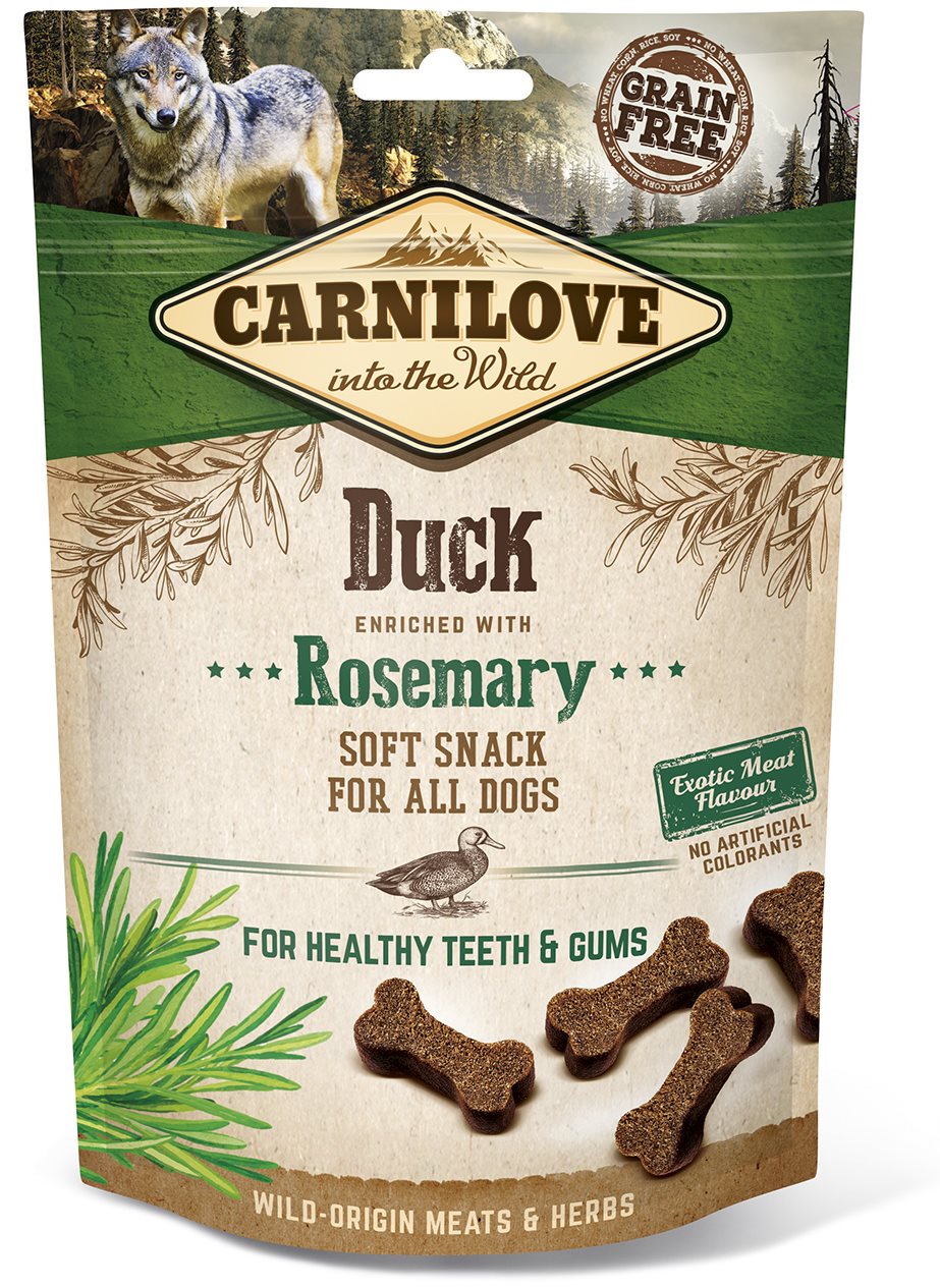 Carnilove dog semi moist snack duck enriched with rosemary 200 g