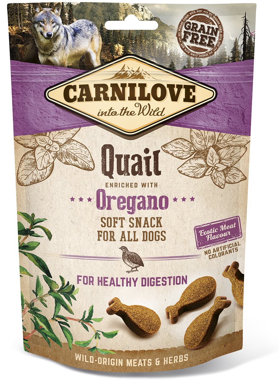 Carnilove dog semi moist snack quail enriched with oregano 200 g