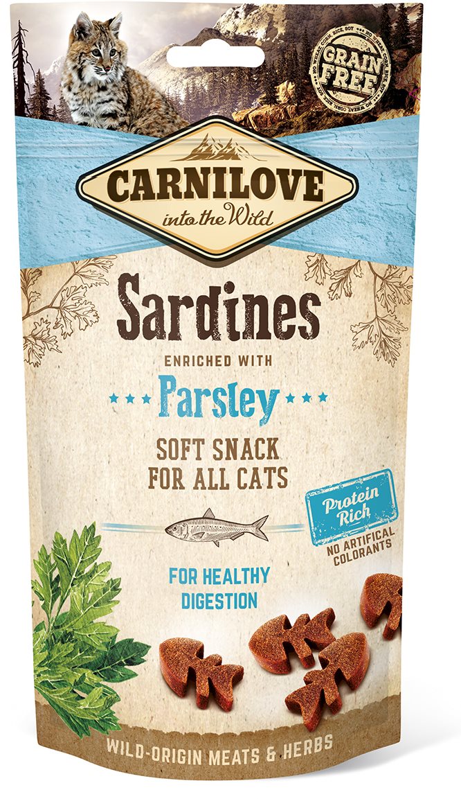Carnilove cat semi moist snack sardine enriched with parsley 50 g