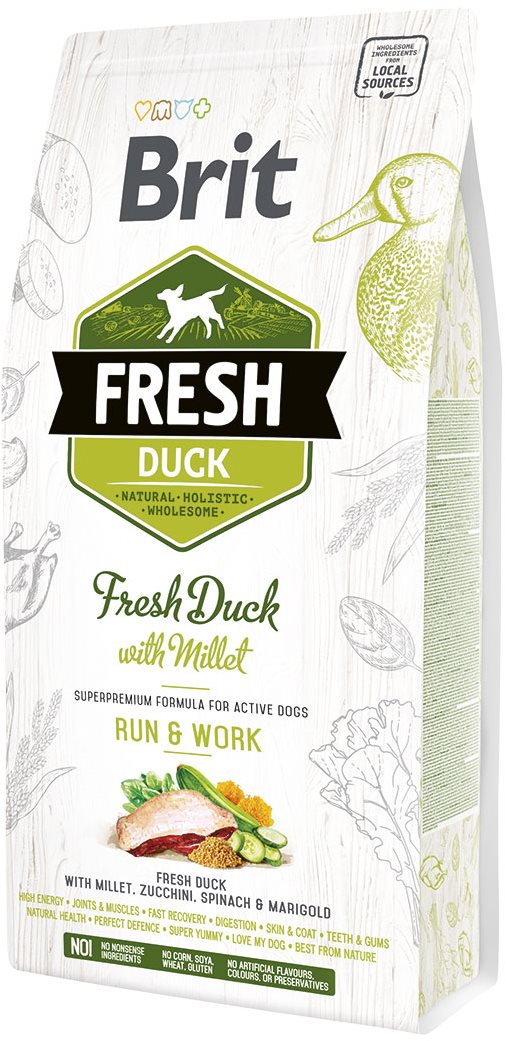 Brit Fresh duck with Millet Active Run & Work 2,5 kg