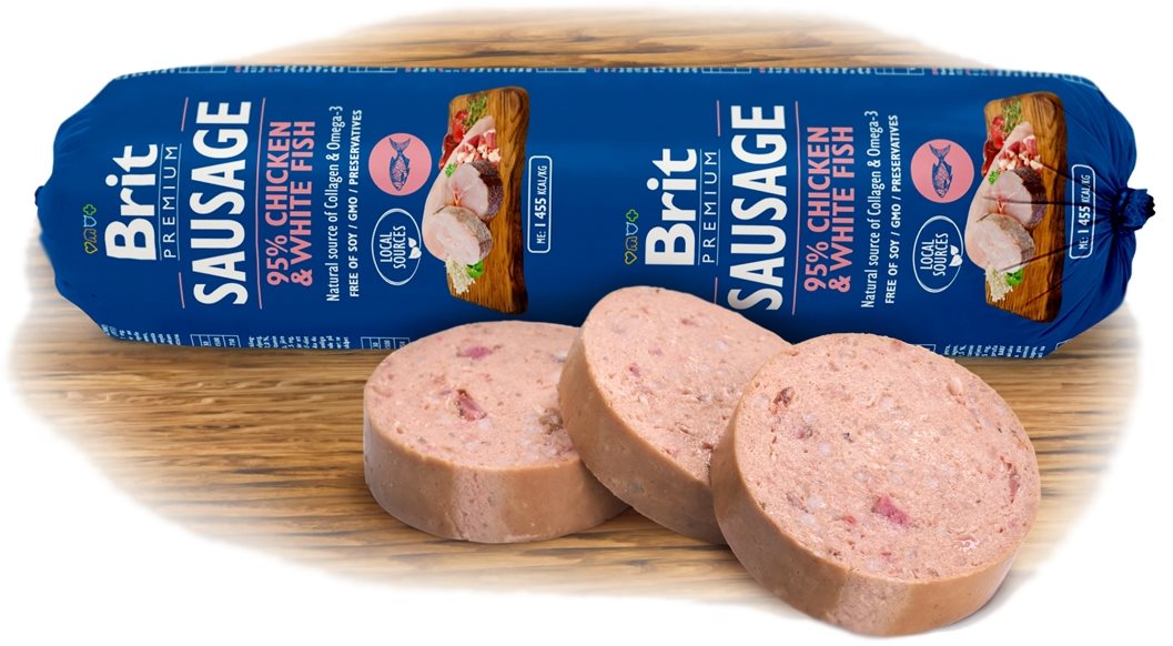 Brit Sausage Chicken & White Fish 800 g