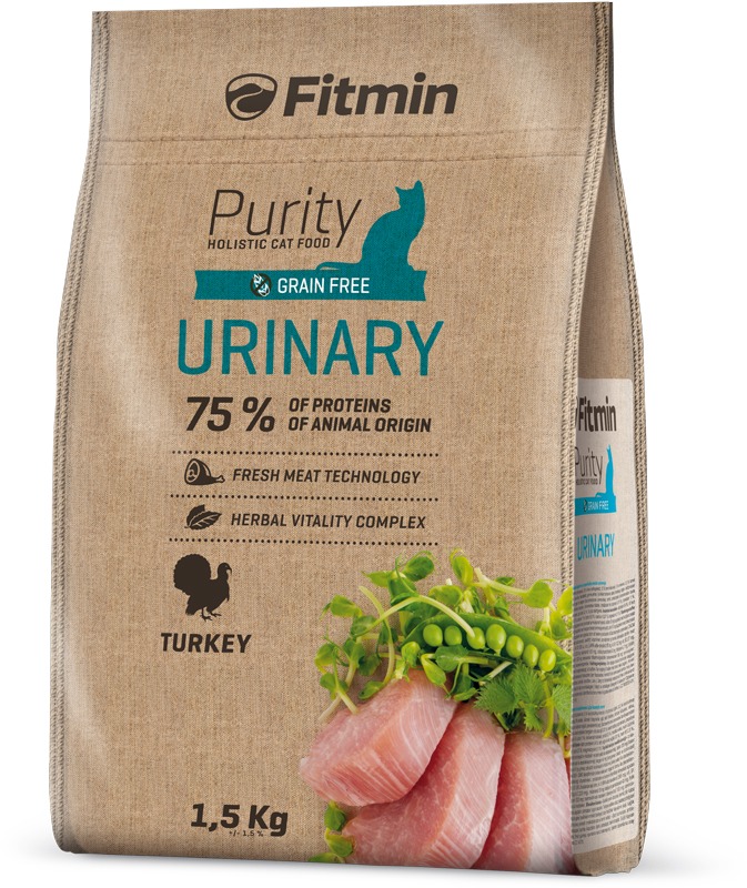 Fitmin Purity Cat Urinary s čerstvým morčacím pre zdravé močové cesty 1,5 kg