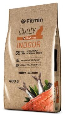 Fitmin Purity Cat Indoor s čerstvým lososom pre mačky chované v byte 400 g