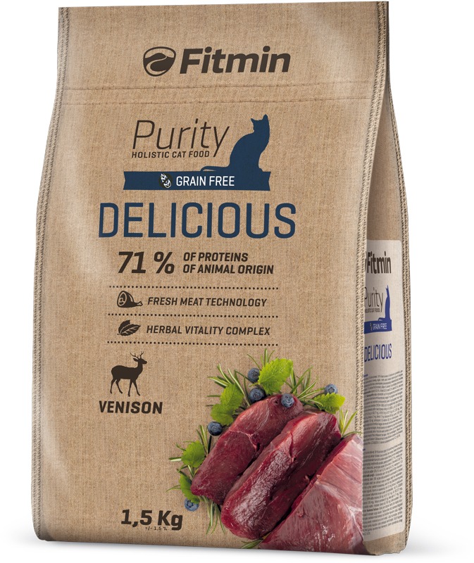Fitmin Purity Cat Delicious so zverinou pre vyberavé mačky 1,5 kg