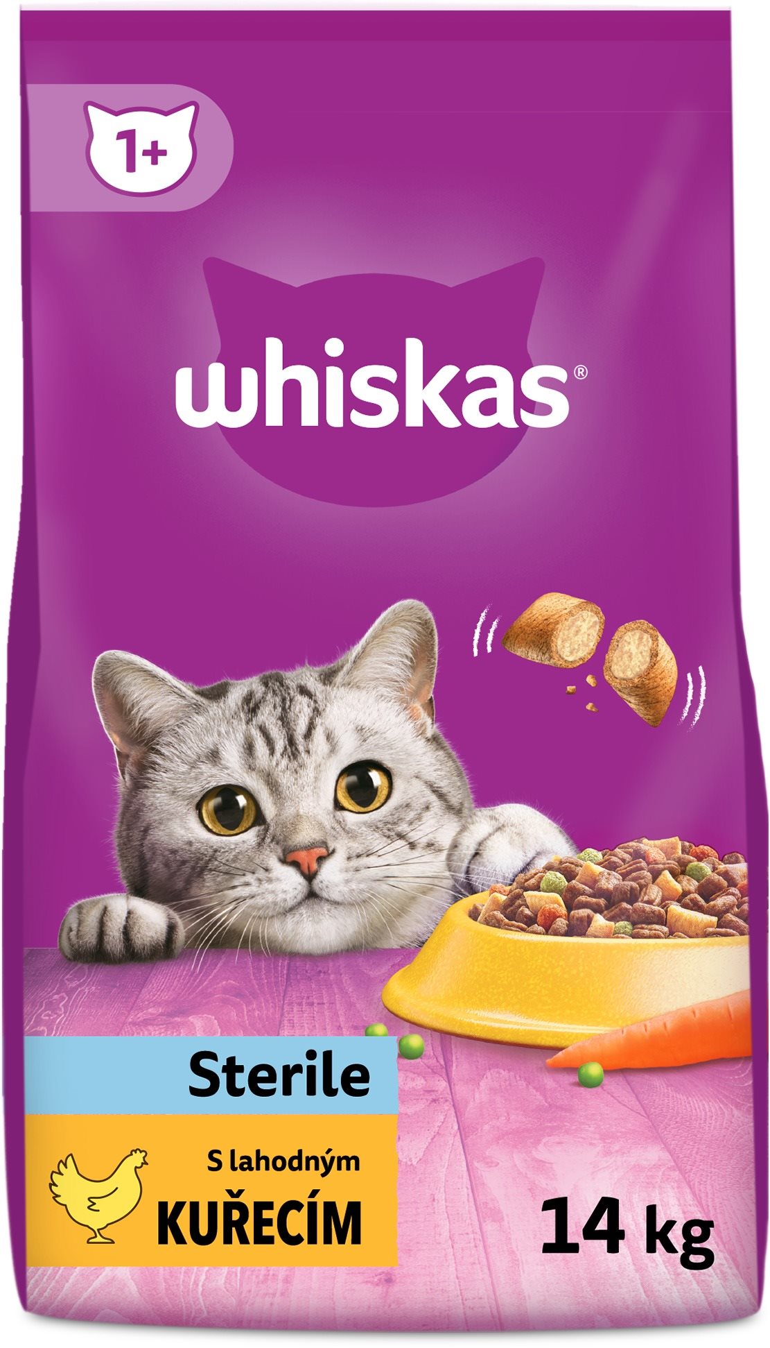 Whiskas granule kuracie pre kastrované dospelé mačky 14 kg