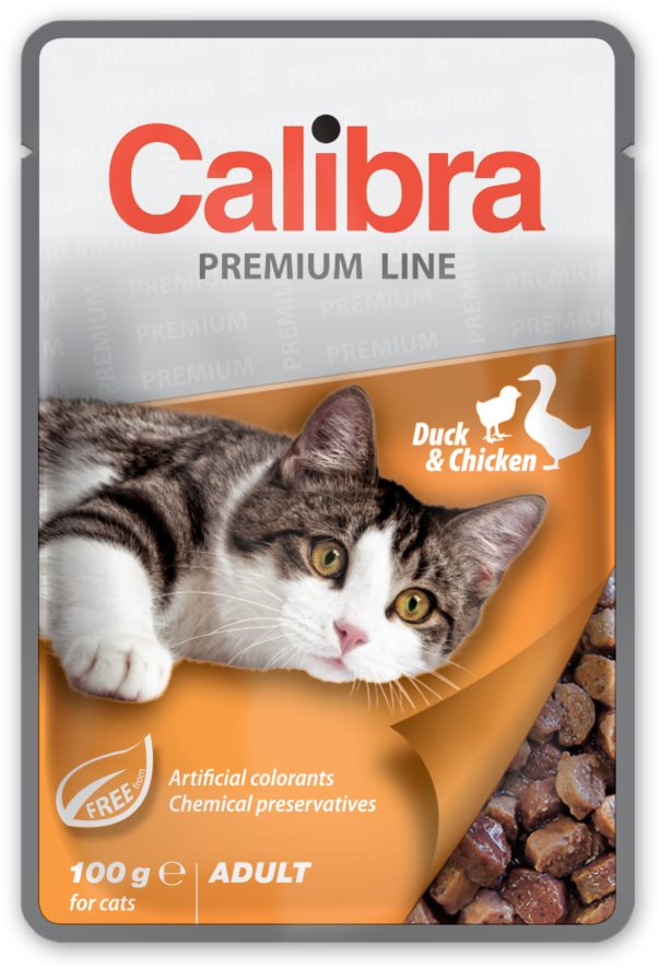 Calibra Cat Premium Kapsička pre dospelé mačky Kačica & Kurča 100 g