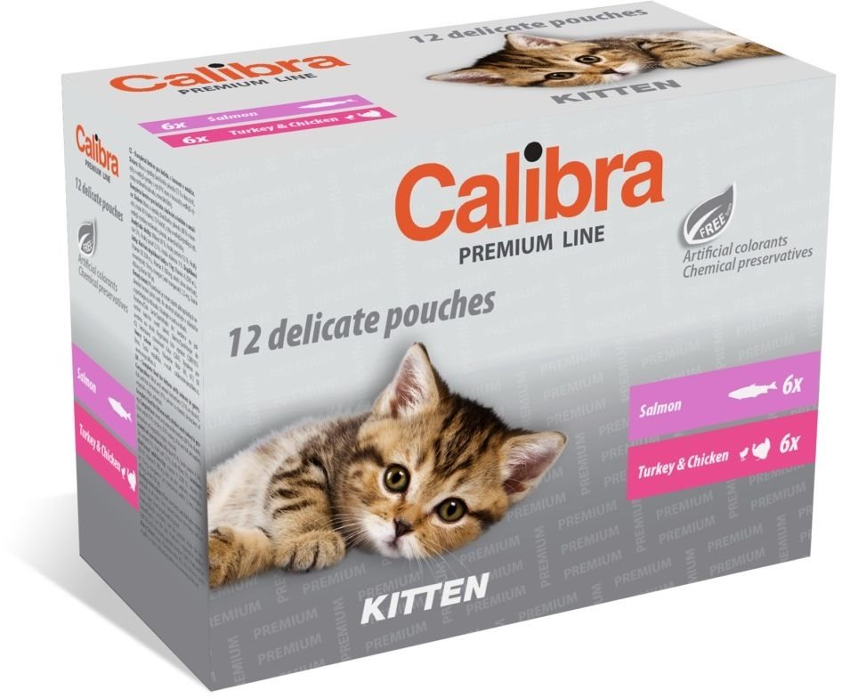 Calibra Cat Premium Kapsičky pre mačiatka multipack 12× 100 g