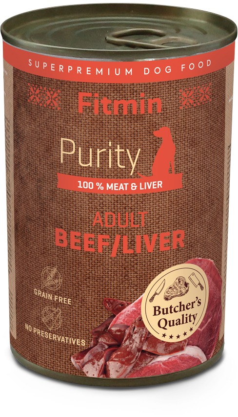 Fitmin Purity Konzerva hovädzia s pečeňou pre psov 400 g