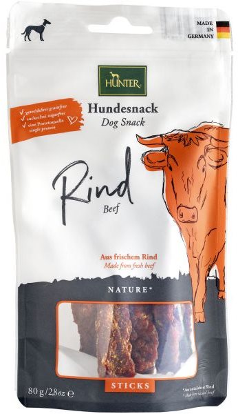 Hunter maškrta Sticks hovädzie, 80 g