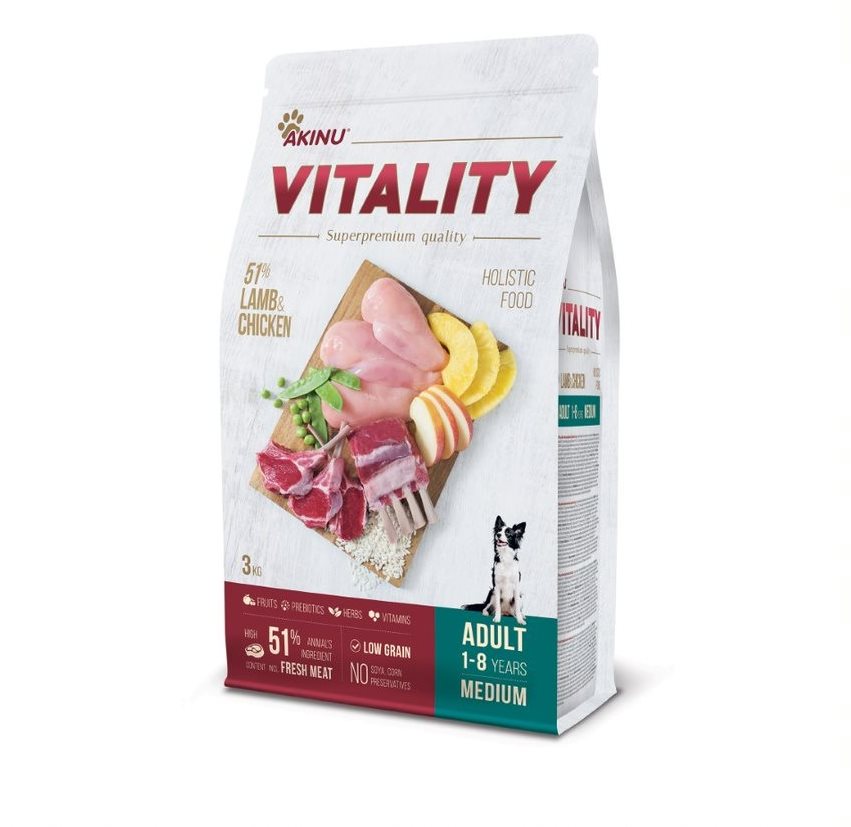 AKINU VITALITY dog adult medium lamb & chicken 3 kg
