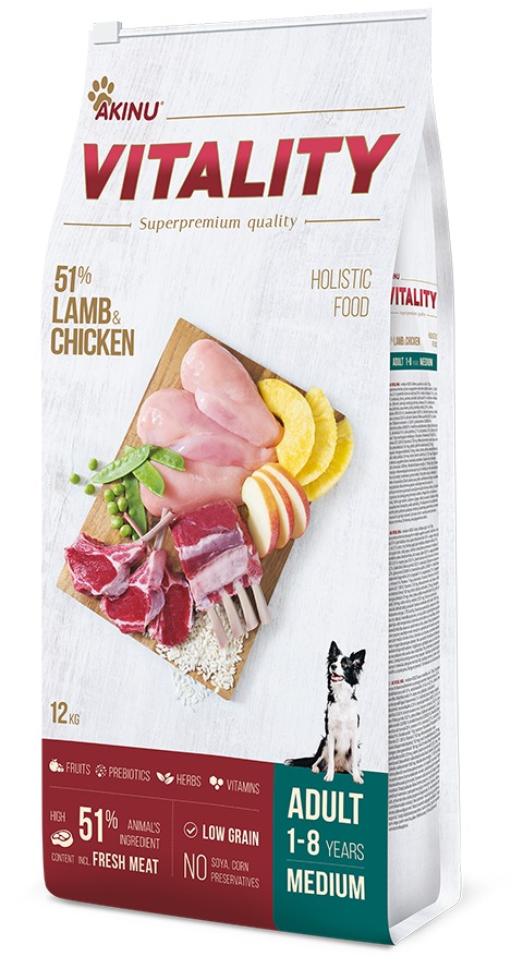 AKINU VITALITY dog adult medium lamb & chicken 12 kg
