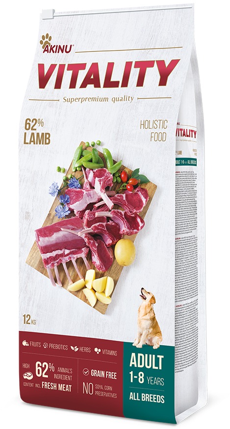 AKINU VITALITY dog adult hypoallergic lamb 12 kg