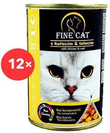 Fine Cat Konzerva pre mačky DUO Kuracie s teľacím 12× 415 g