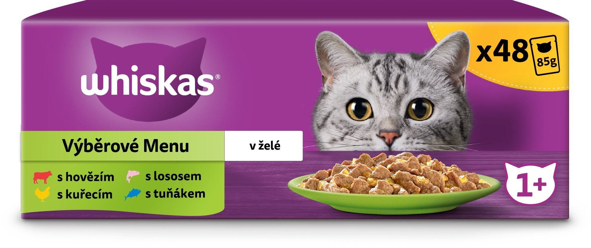 Whiskas kapsičky výberové menu v želé pre dospelé mačky 48× 85 g